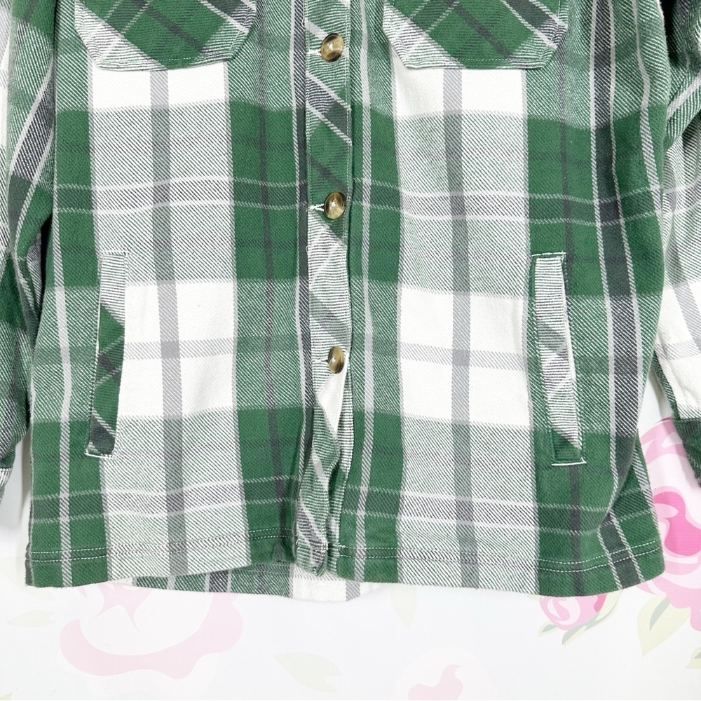 Aerie Offline Green Plaid Flannel Women's Shirt Jacket S - Picture 2 of 9